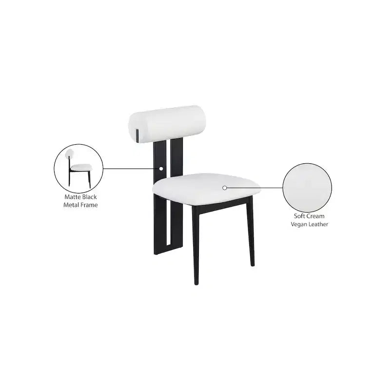 Meridian Furniture, Chaises de salle à manger Dario en cuir vegan, lot de 2