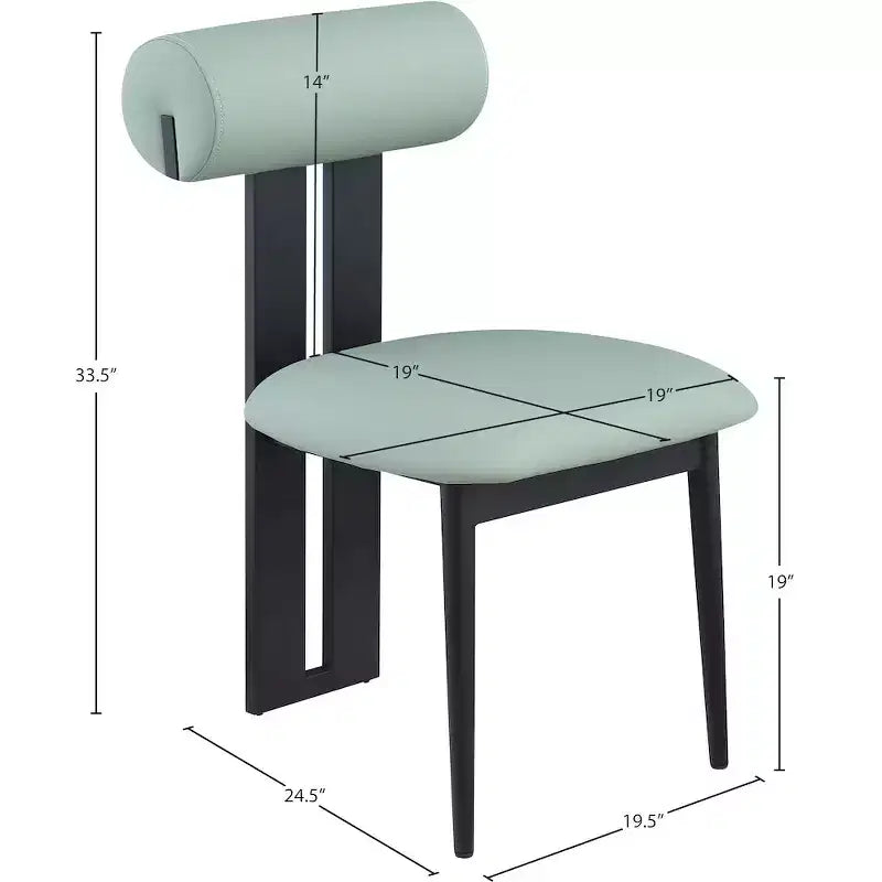 Meridian Furniture, Chaises de salle à manger Dario en cuir vegan, lot de 2