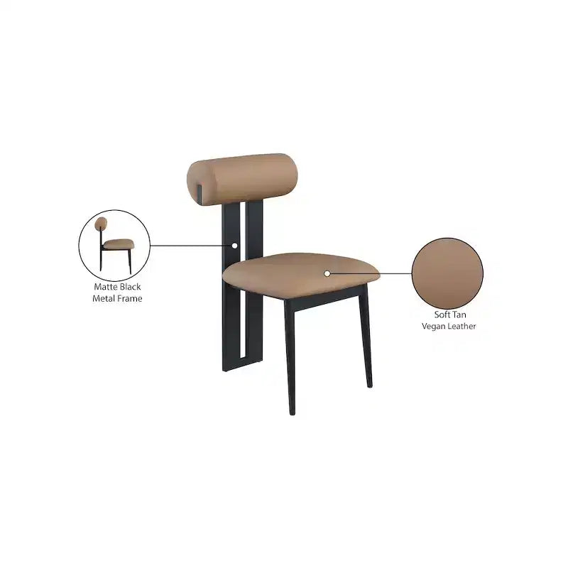 Meridian Furniture, Chaises de salle à manger Dario en cuir vegan, lot de 2