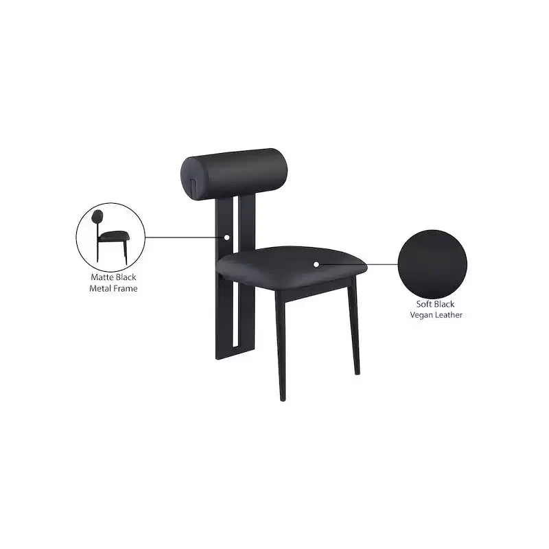 Meridian Furniture, Chaises de salle à manger Dario en cuir vegan, lot de 2