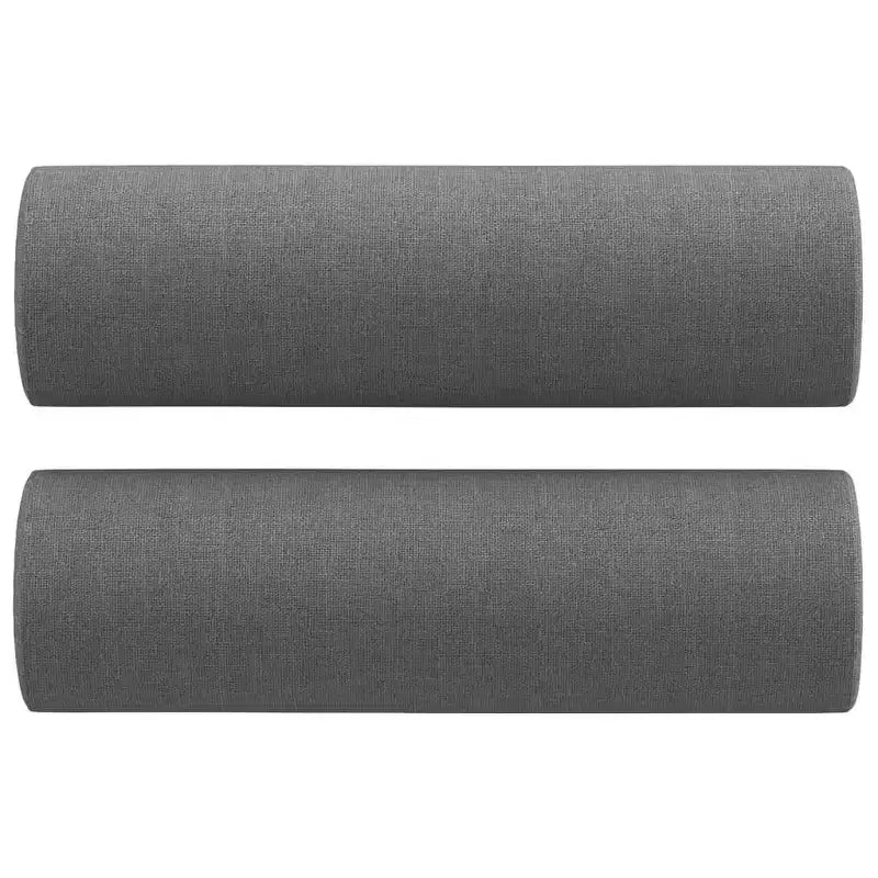 vidaXL Ensemble de 2 Canapés en Tissu avec Coussins, Chaise Longue Confortable, Cadre en Métal et Contreplaqué, Polyester Gris Foncé, pour Salon ou Coin Détente
