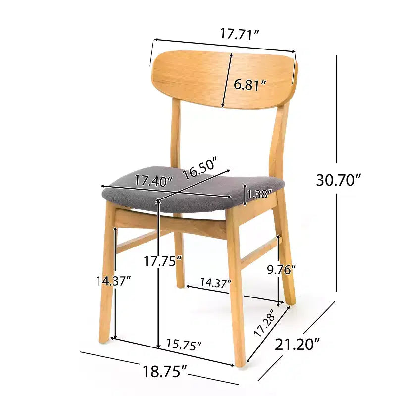 Chaises de salle à manger modernes rembourrées en tissu Alexis de GDFStudio (lot de 2)