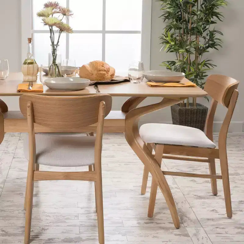 Chaises de salle à manger modernes rembourrées en tissu Alexis de GDFStudio (lot de 2)