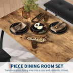 Table de salle à manger 4 pièces, avec 2 chaises et un banc rembourré en PU