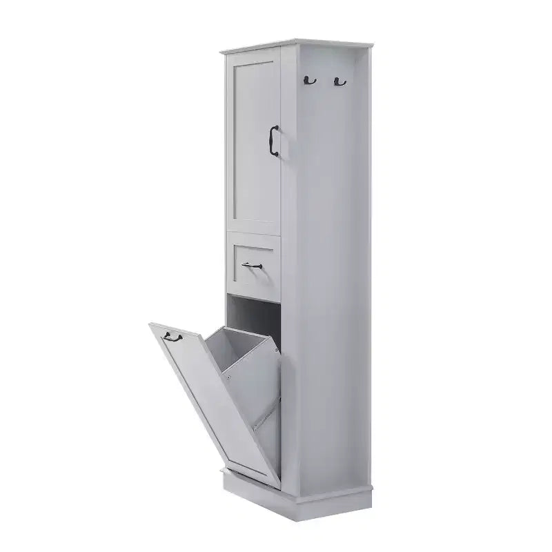 Armoire haute Whisen avec compartiment basculant et étagères réglables