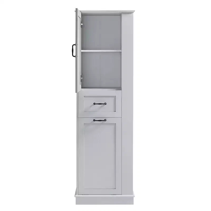 Armoire haute Whisen avec compartiment basculant et étagères réglables