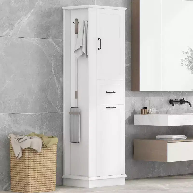 Armoire haute Whisen avec compartiment basculant et étagères réglables