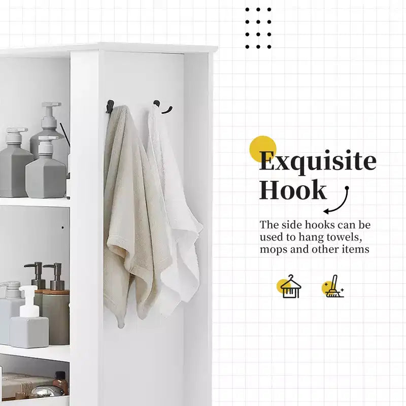 Armoire haute Whisen avec compartiment basculant et étagères réglables
