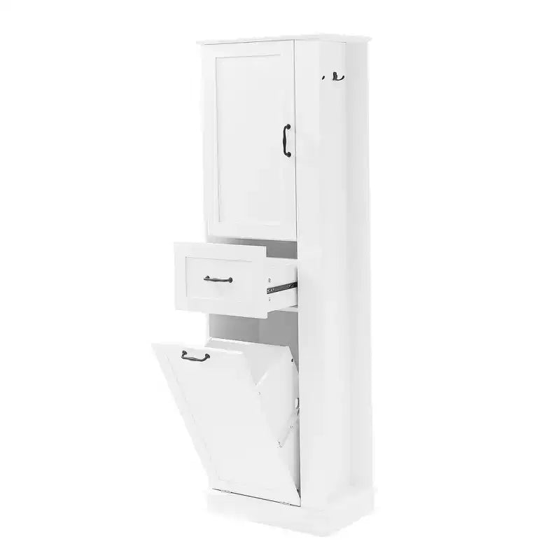 Armoire haute Whisen avec compartiment basculant et étagères réglables