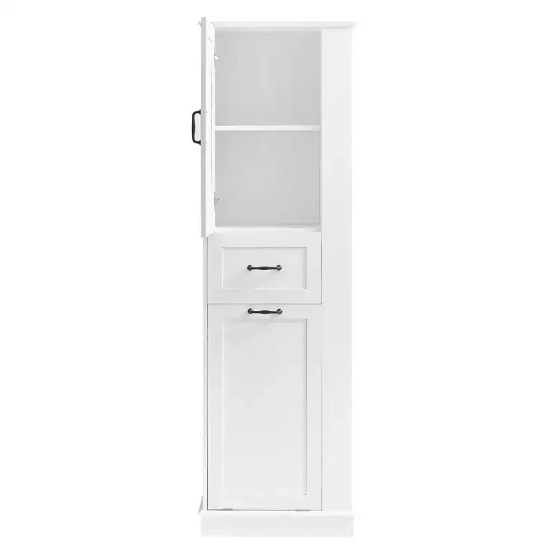 Armoire haute Whisen avec compartiment basculant et étagères réglables