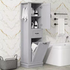 Armoire haute Whisen avec compartiment basculant et étagères réglables