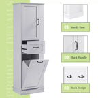 Armoire haute Whisen avec compartiment basculant et étagères réglables