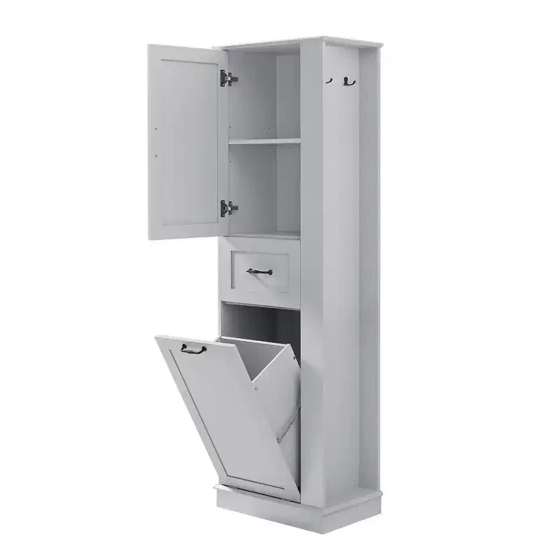 Armoire haute Whisen avec compartiment basculant et étagères réglables