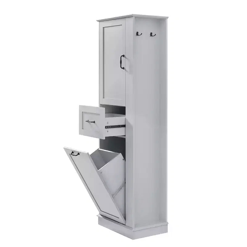 Armoire haute Whisen avec compartiment basculant et étagères réglables