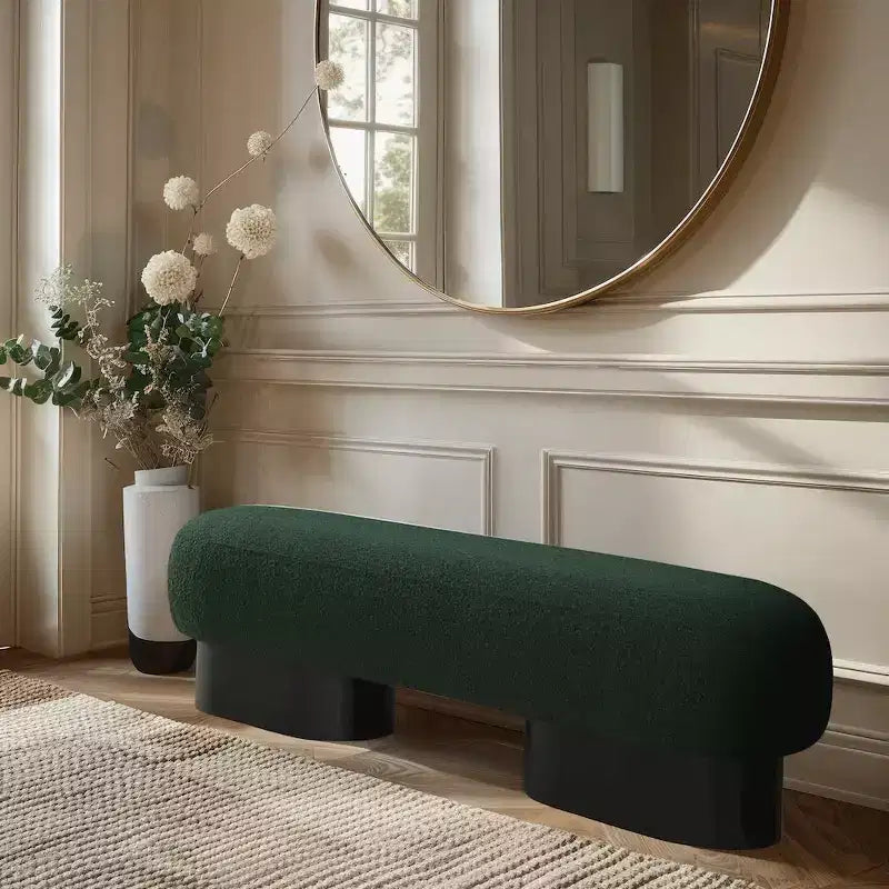 Meridian Furniture, Banc en tissu bouclé Robertson