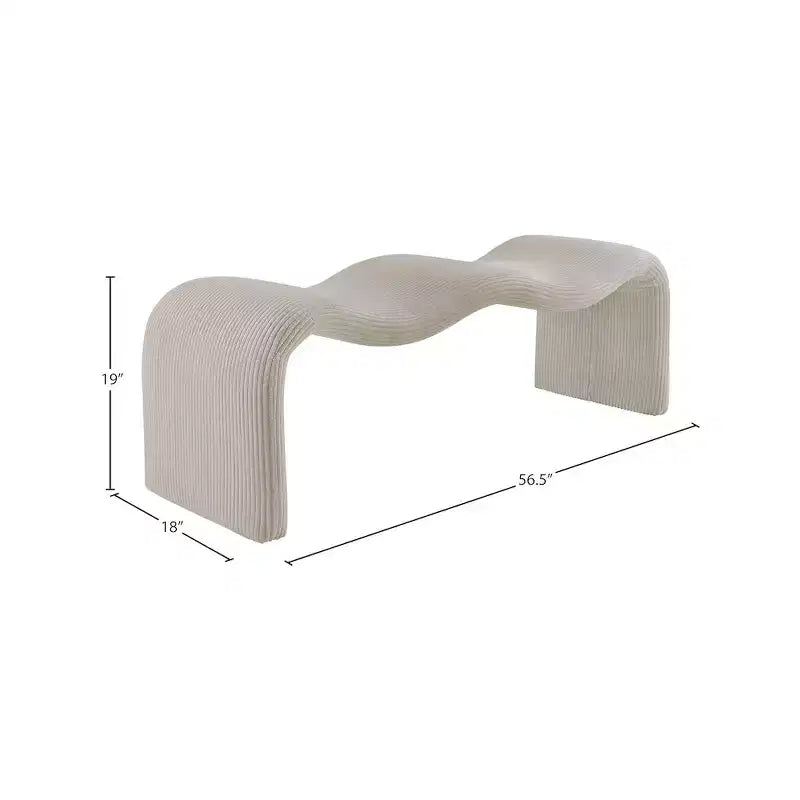 Meridian Furniture, Banc en velours côtelé Willow