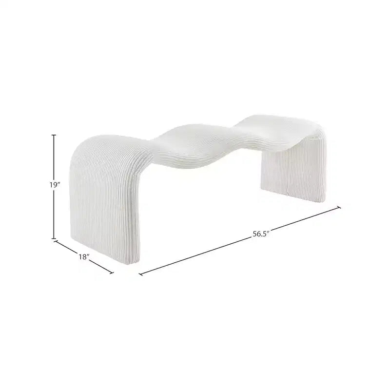 Meridian Furniture, Banc en velours côtelé Willow