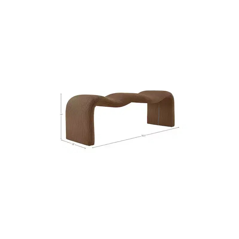 Meridian Furniture, Banc en velours côtelé Willow
