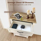 Acekool Commode à 5 tiroirs, armoire haute de style fermier avec poignées en métal, organiseur moderne en bois pour chambre, salon, entrée