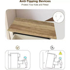 Acekool Commode à 5 tiroirs, armoire haute de style fermier avec poignées en métal, organiseur moderne en bois pour chambre, salon, entrée