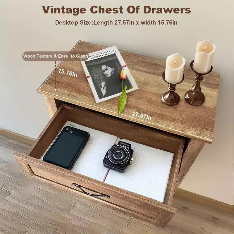 Acekool Commode à 5 tiroirs, armoire haute de style fermier avec poignées en métal, organiseur moderne en bois pour chambre, salon, entrée
