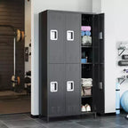 Casier de rangement pour employés à 6 portes, casier de rangement en métal à combinaison, armoire à outils en acier verrouillable avec aérations pour salle de sport, maison, bureau, école, garage