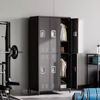 Casier de rangement pour employés à 6 portes, casier de rangement en métal à combinaison, armoire à outils en acier verrouillable avec aérations pour salle de sport, maison, bureau, école, garage