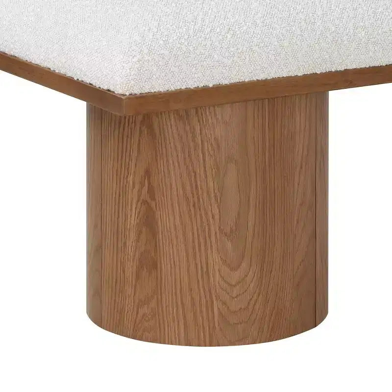 Meridian Furniture, Banc en Tissu Bouclé Crème Pavilion