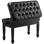 VEVOR Piano Bench, 29.5 x 14 x 20.3, Duet Keyboard Piano Chair with 20.3-23.4 Adjustable Height, Padded Cushion, Storage Compartment, Black