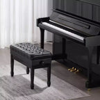 VEVOR Banc de piano, 29,5 x 14 x 20,3, Chaise de piano de clavier duo avec hauteur réglable de 20,3 à 23,4, Coussin rembourré, Compartiment de rangement, Noir
