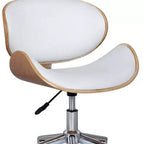 Chaise de bureau pivotante à roulettes réglable en hauteur HomeRoots marron, blanc et argent