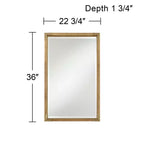 Miroir de courtoisie Uttermost Kampar en rotin et or vieilli, 58 x 91 cm