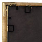 Miroir de courtoisie Uttermost Kampar en rotin et or vieilli, 58 x 91 cm