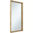 Miroir de courtoisie Uttermost Kampar en rotin et or vieilli, 58 x 91 cm