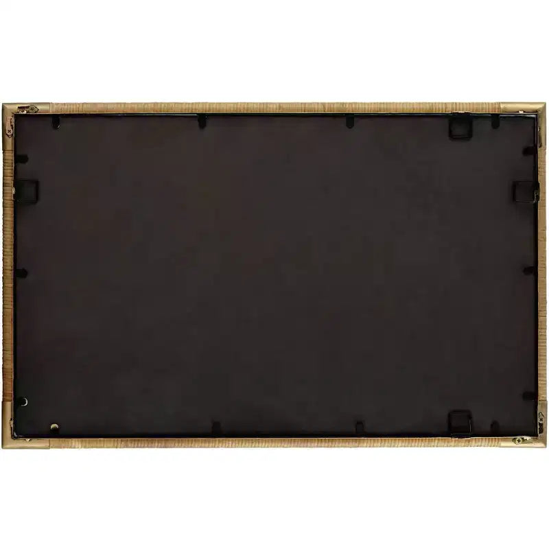 Miroir de courtoisie Uttermost Kampar en rotin et or vieilli, 58 x 91 cm