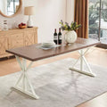 Probe Hues Traditional 6 Person Dining Table with Metal Legs