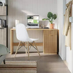 Bureau de direction de 60 pouces avec rangement, tiroir et armoire, bureau d'ordinateur moderne pour bureau à domicile, table d'écriture ou de conférence, chêne naturel