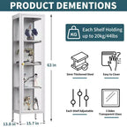 Bekrvio 63H Vitrine en Verre à 3 Côtés avec Étagères Réglables, Meuble de Rangement à 4 Niveaux pour Objets de Collection, Idéal pour les Petits Espaces