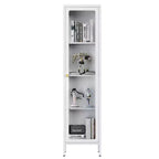 Bekrvio 63H Vitrine en Verre à 3 Côtés avec Étagères Réglables, Meuble de Rangement à 4 Niveaux pour Objets de Collection, Idéal pour les Petits Espaces