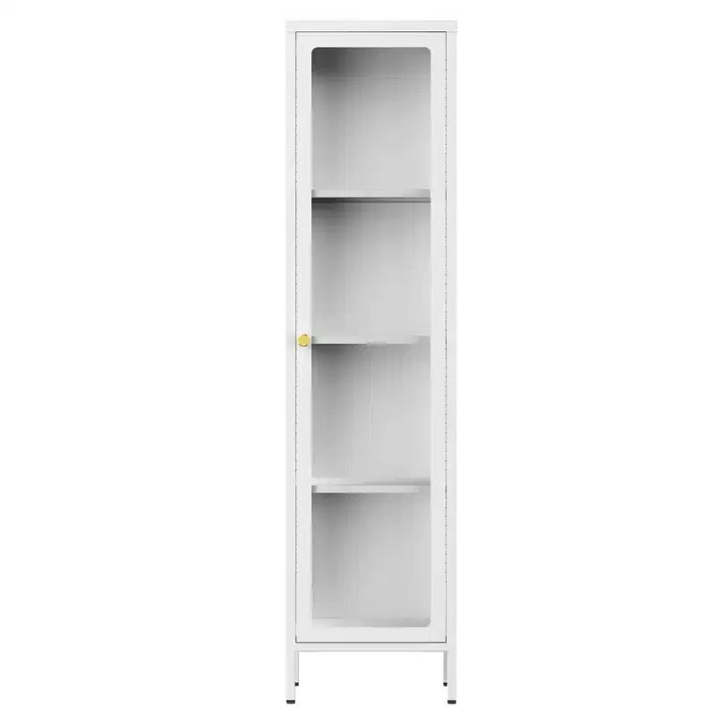 Bekrvio 63H Vitrine en Verre à 3 Côtés avec Étagères Réglables, Meuble de Rangement à 4 Niveaux pour Objets de Collection, Idéal pour les Petits Espaces