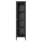 Bekrvio 63H Vitrine en Verre à 3 Côtés avec Étagères Réglables, Meuble de Rangement à 4 Niveaux pour Objets de Collection, Idéal pour les Petits Espaces