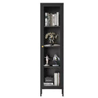 Bekrvio 63H Vitrine en Verre à 3 Côtés avec Étagères Réglables, Meuble de Rangement à 4 Niveaux pour Objets de Collection, Idéal pour les Petits Espaces