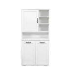 CLIHOME Freestanding Laundry Cabinet with Doors and shelf, Tilt-Out Laundry Hamper, Multiple Storage Space, White