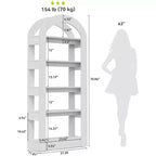 Étagère Lantine 5 niveaux en forme d'arche, bibliothèque haute en bois au design moderne pour bureau, salon
