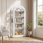Étagère Lantine 5 niveaux en forme d'arche, bibliothèque haute en bois au design moderne pour bureau, salon