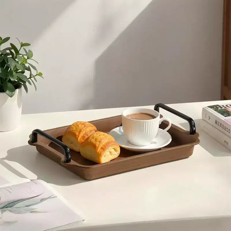 SUGIFT Présentoir de service à 2 ou 3 niveaux en acier inoxydable et bois avec poignées