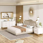 Commode à 6 tiroirs avec grand espace de rangement, commodes en bois avec pieds en métal, organisateur de commode moderne pour chambre à coucher, salon