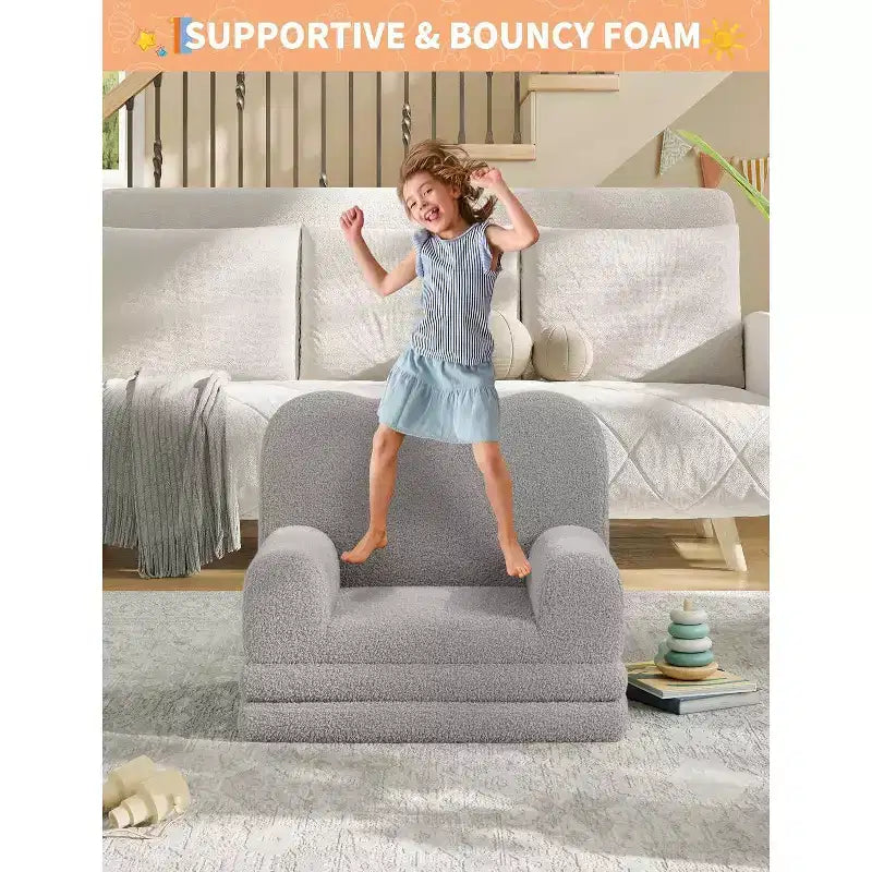 Canapé-lit pliable 2 en 1 confortable pour tout-petits, fauteuil convertible en mousse, cadeau pour filles et garçons