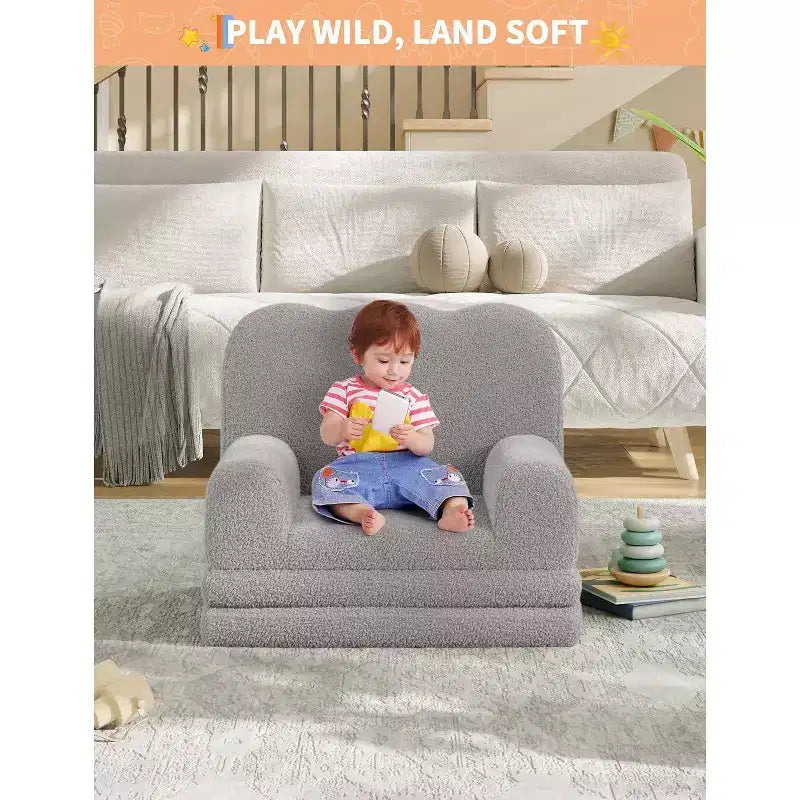 Canapé-lit pliable 2 en 1 confortable pour tout-petits, fauteuil convertible en mousse, cadeau pour filles et garçons