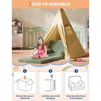 Canapé-lit pliable 2 en 1 confortable pour tout-petits, fauteuil convertible en mousse, cadeau pour filles et garçons